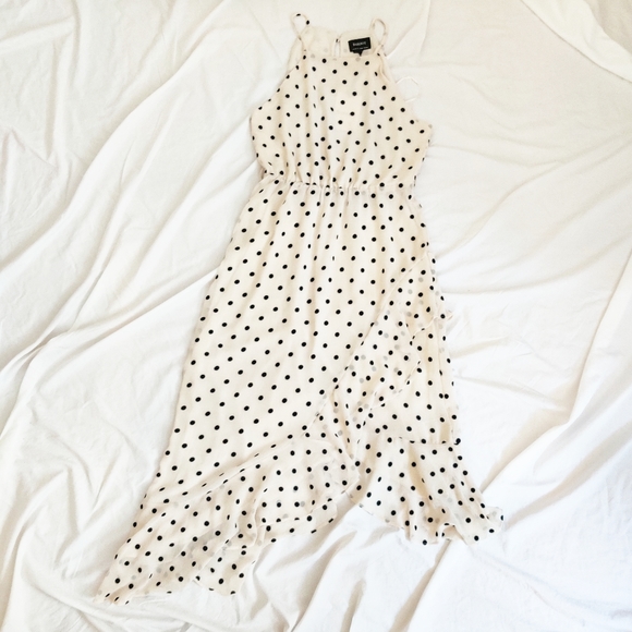 bardot spot dress